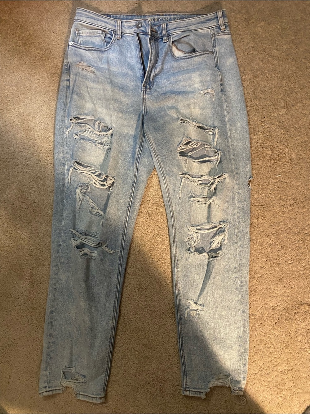 American Eagle Outfitters Light Blue Ripped stretch Jeans